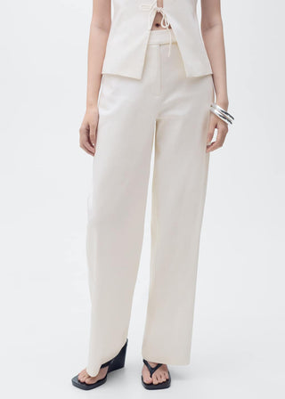 Pantalón Recto Talle Medio con Bolsillos