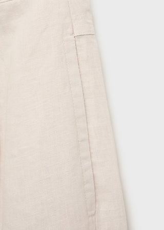 Pantalón de Lino con Botón de Carey