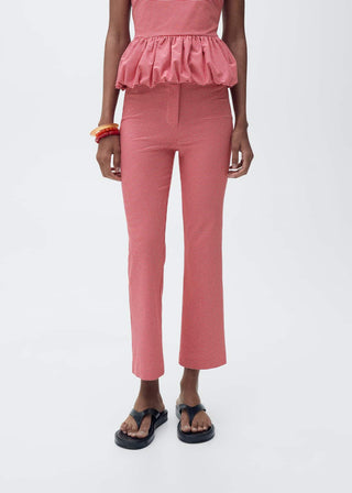 Pantalón Crop con Estampado Vichy