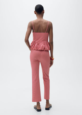 Pantalón Crop con Estampado Vichy