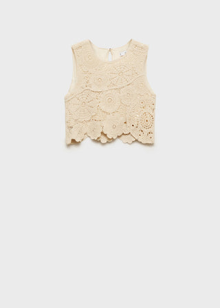 Top Crop de Crochet Floral