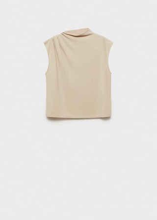 Camiseta Cuello Asimétrico con Fruncidos