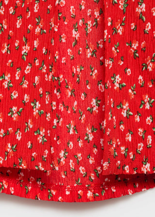 Vestido Manga Corta con Estampado Floral