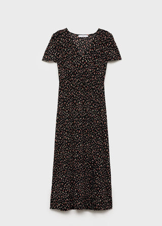 Vestido Manga Corta con Estampado Floral