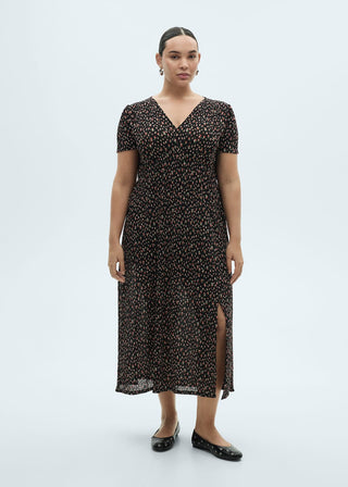 Vestido Manga Corta con Estampado Floral