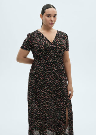 Vestido Manga Corta con Estampado Floral