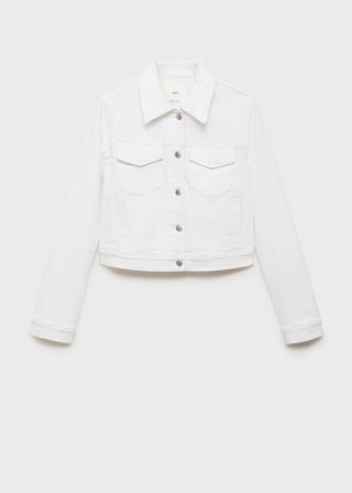 Chaqueta Denim Crop con Bolsillos