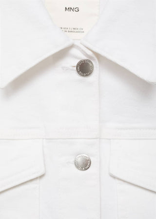 Chaqueta Denim Crop con Bolsillos