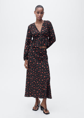 Blusa con Volante Estampado Floral