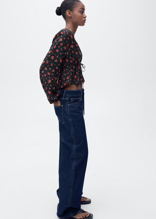 Blusa con Volante Estampado Floral