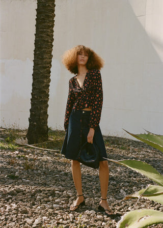 Blusa con Volante Estampado Floral