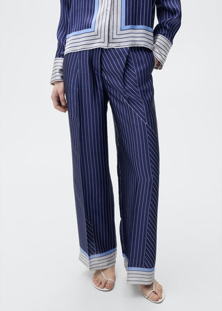 Pantalón Recto con Rayas Combinadas