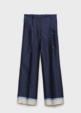 Pantalón Recto con Rayas Combinadas
