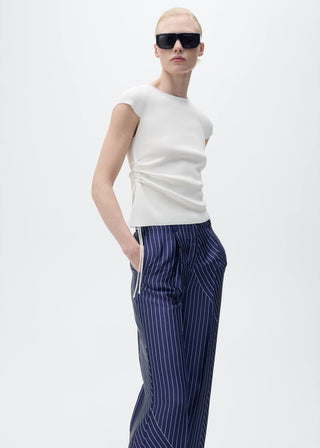 Pantalón Recto con Rayas Combinadas