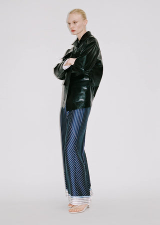 Pantalón Recto con Rayas Combinadas