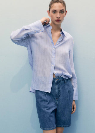 Short Denim con Detalle de Pinzas