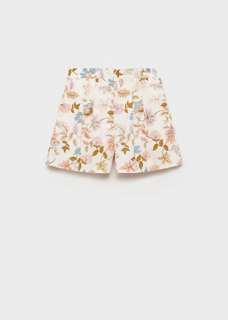 Short de Pinzas con Estampado Floral