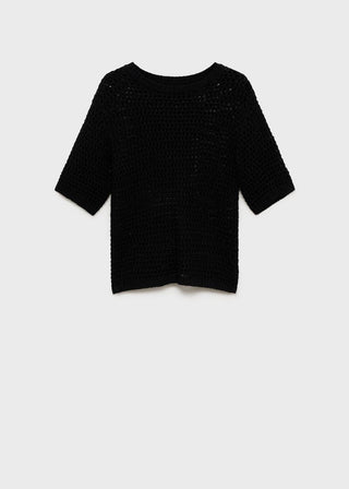 Sudadera Manga Corta de Crochet