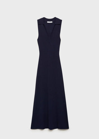 Vestido Midi de Punto con Solapas