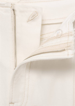 Jeans Wide Leg con Cintura Deshilachada
