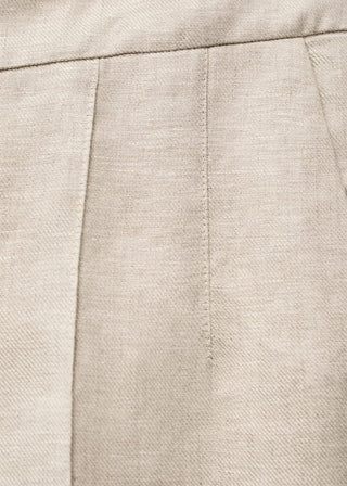 Pantalón Talle Medio con Bolsillos de Lino