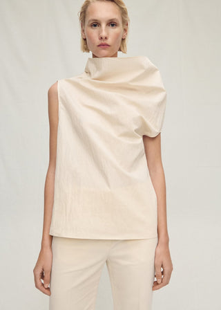 Blusa Cuello Asimétrico de Algodón