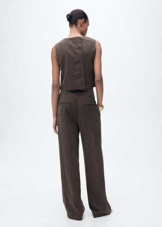Pantalón Recto con Pinzas Delanteras