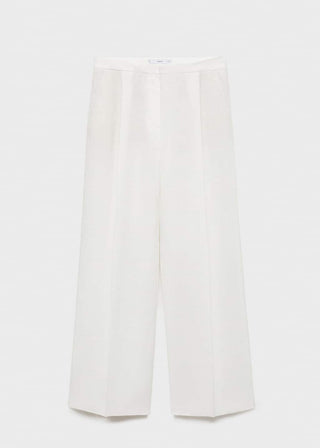 Pantalón Recto de Lino con Bolsillos
