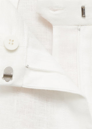Pantalón Recto de Lino con Bolsillos