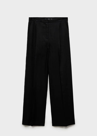 Pantalón Recto de Lino con Bolsillos