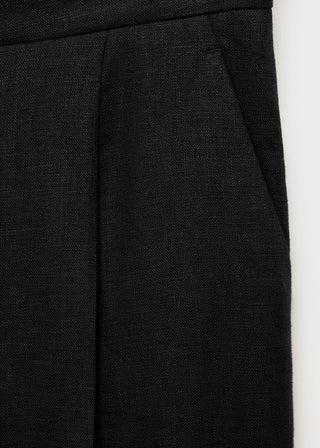 Pantalón Recto de Lino con Bolsillos