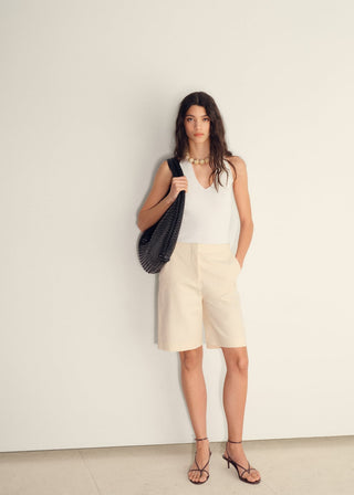 Blusa Halter de Punto Canalé