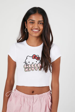 Camiseta Corta con Diseño de Hello Kitty