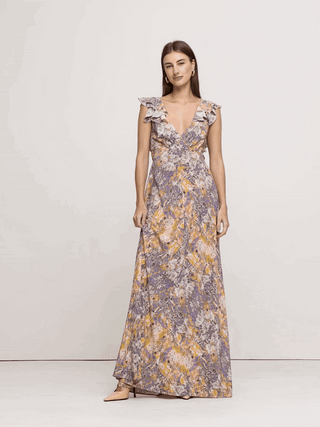 Vestido Maxi de Seda con Estampado