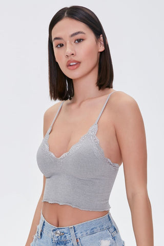 Bralette sin costuras con Ribete de Encaje