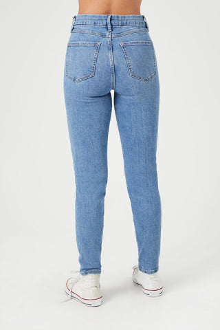 Jeans Pitillos de Talle Alto con Bolsillos