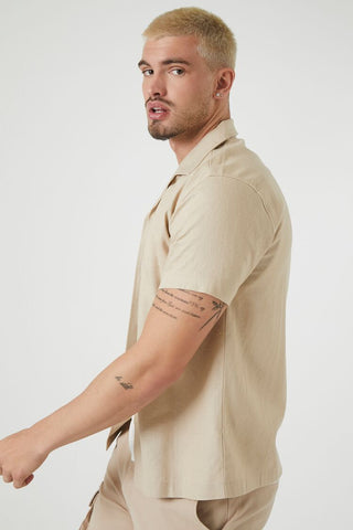 Camisa Cuello Cubano con Lino