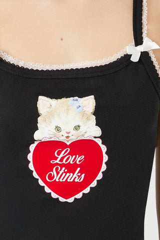 Top Love Stinks de Punto Acanalado