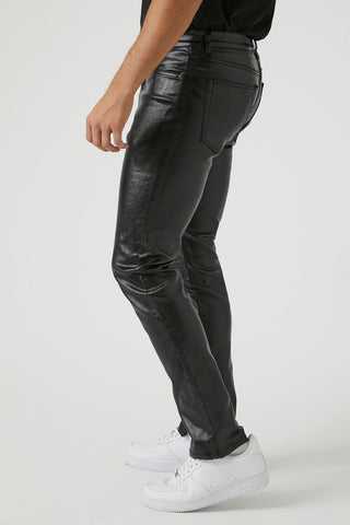 Jeans Slim Revestidos de Talle Medio