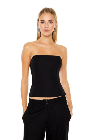 Top Strapless con Espalda Fruncida