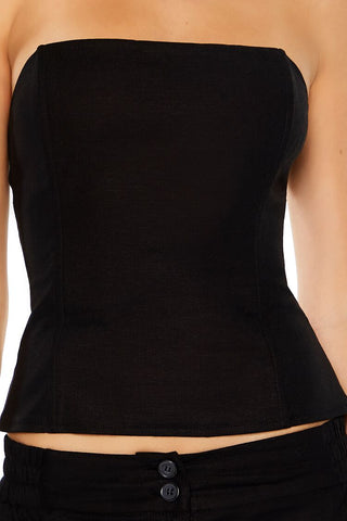 Top Strapless con Espalda Fruncida