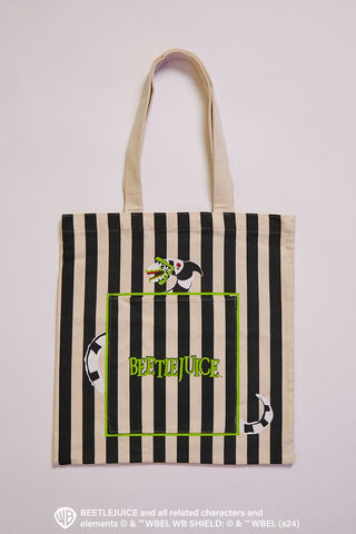 Bolso Tote de Rayas Colección Beetlejuice