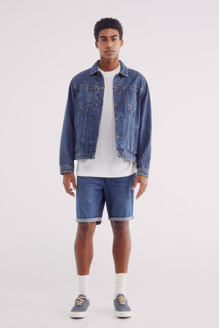 Short Denim con Detalle Dobladillo