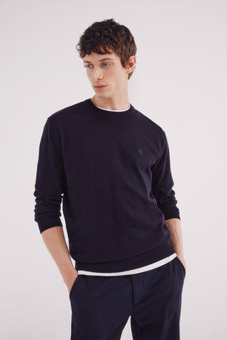 Sudadera Cuello Redondo con Logo Bordado