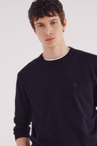 Sudadera Cuello Redondo con Logo Bordado