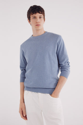 Sudadera Cuello Redondo con Logo Bordado