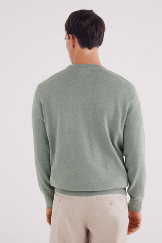 Sudadera Cuello Redondo con Logo Bordado