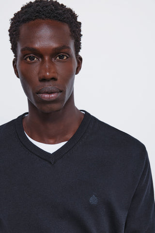 Sudadera Cuello V con Logo Bordado