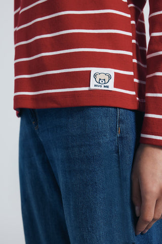 Camiseta Manga Larga con Estampado Rayas