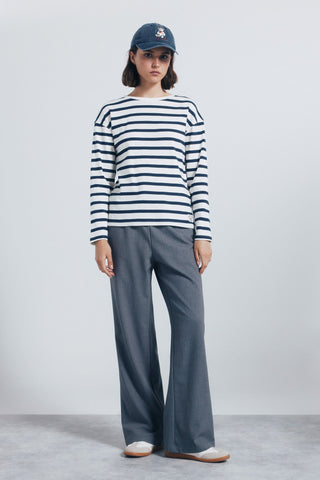 Camiseta Manga Larga con Estampado Rayas